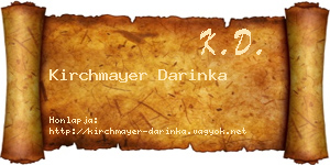 Kirchmayer Darinka névjegykártya
